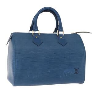 LOUIS VUITTON Epi Speedy 25 Hand Bag Toledo Blue M43015 LV Auth 158620